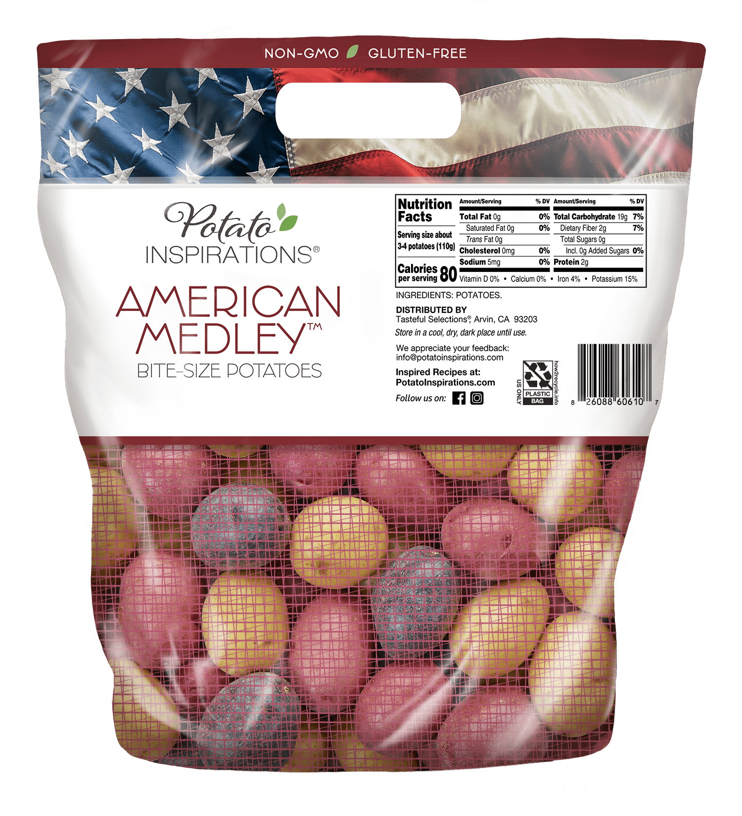 Potato Inspirations Gusseted 24oz American Medley (Back)